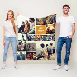 Personalized "Wild Adventures" Photo Collage Fleece Blanket