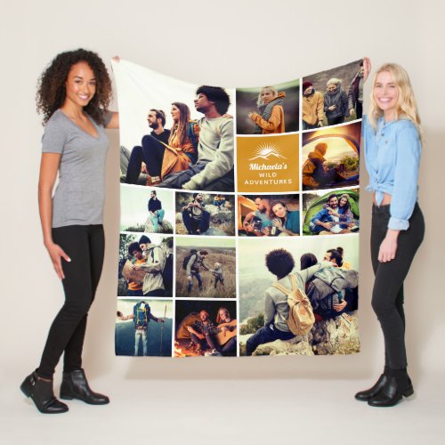 Personalized Wild Adventures Photo Collage Fleece Blanket