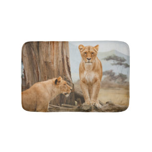 Personalized Wild Animal Lion Bath Mat