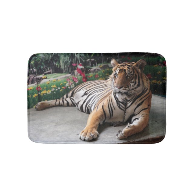 Personalized Wild Animal Tiger Bathroom Mat (Front)