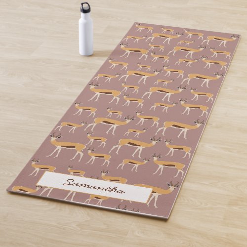Personalized Wild Antelope Animal Pattern  Yoga Mat