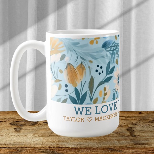 Personalized Wild Flower Add Your Own Text Coffee Mug (Personalized Wild Flower Add Your Own Text Coffee Mug by Ricaso. Easy to customize gift ideas)