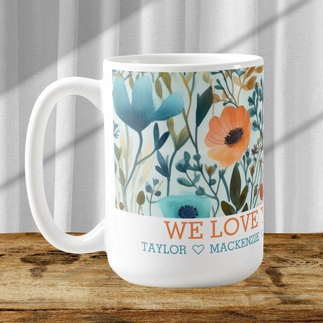 Personalized Wild Flower Add Your Own Text Coffee Mug (Personalized Wild Flower Add Your Own Text Coffee Mug by Ricaso. Easy to customize gift ideas)