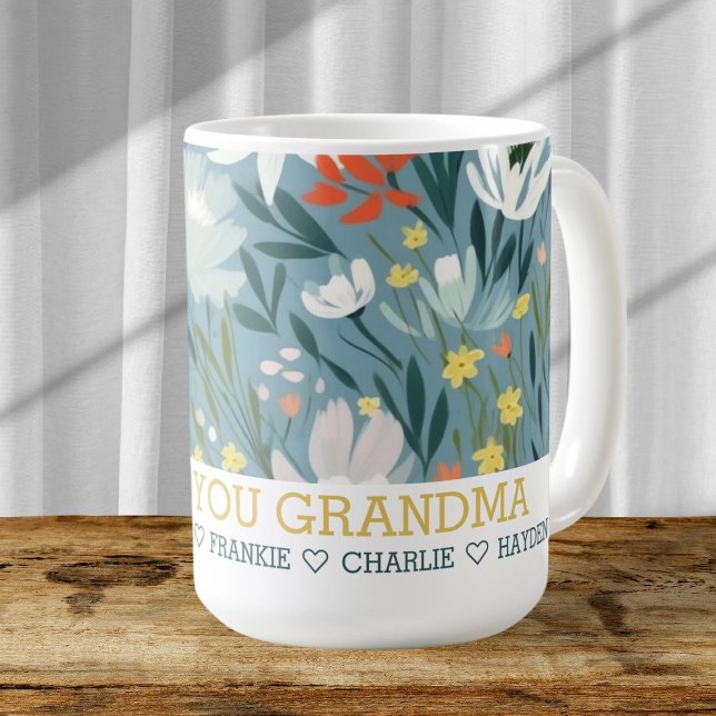 Personalized Wild Flower Add Your Own Text Coffee Mug (Personalized Wild Flower Add Your Own Text Coffee Mug by Ricaso. Easy to customize gift ideas)