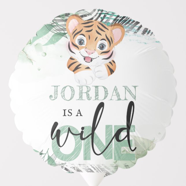 Personalized Wild Lion 1st Birthday Balloon (Front)