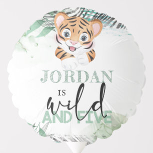 Personalized Wild Lion 5th Birthday Balloon