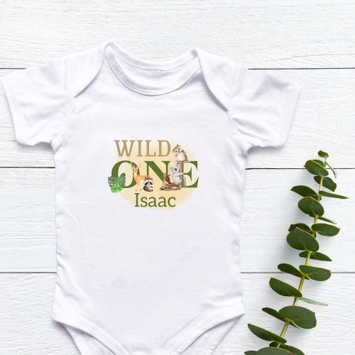 Personalized Wild One 1st Birthday Baby Bodysuit