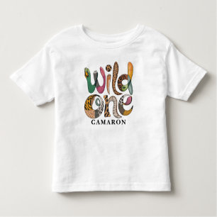 Personalized Wild One 1st Birthday Jungle Baby Toddler T-shirt