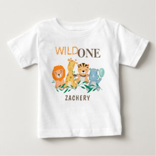 Personalized Wild One 1st First Birthday Baby T-Shirt