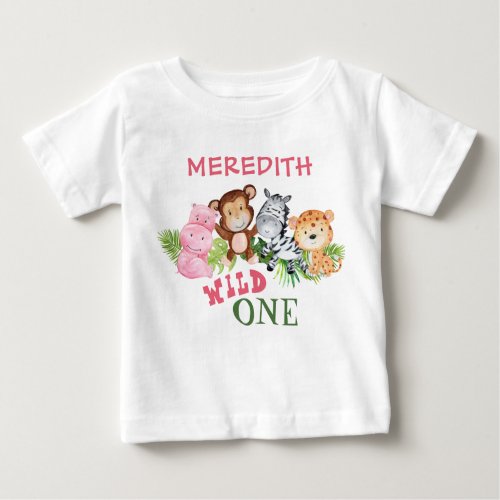 Personalized Wild One 1st First Birthday  Baby T_Shirt