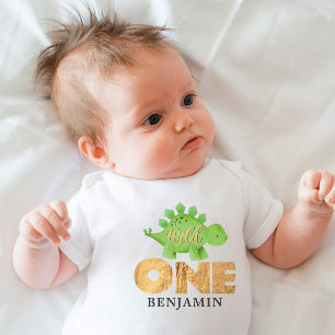Personalized WILD ONE Dinosaur First Birthday Baby Bodysuit