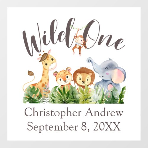 Personalized Wild One First Birthday Gift Nursery Wall Decal