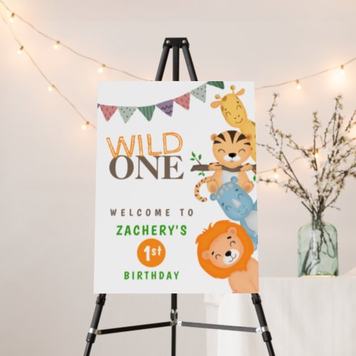 Personalized Wild One First Birthday Welcome Foam Board