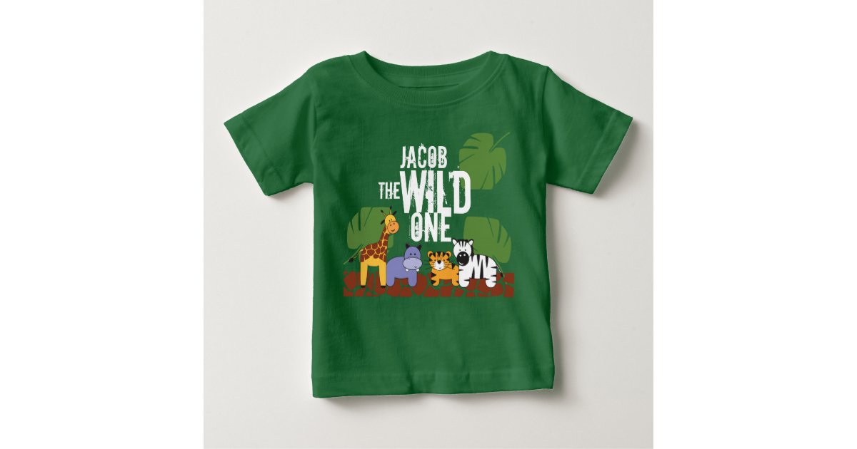 Download Personalized WILD ONE Green Safari 1st Birthday Baby T ...