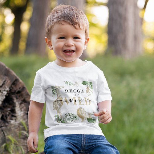 Personalized Wild One JungleSafari Baby T_Shirt