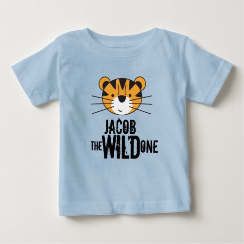 Personalized WILD ONE Tiger First Birthday Baby T_Shirt