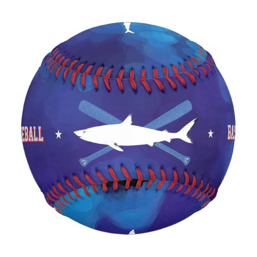 personalized wild shark blue baseball