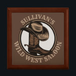 Personalized Wild West Saloon Western Cowboy Boots Gift Box<br><div class="desc">Customizable NAME Western Cowboy Hat,  Boots and Spurs Wild West Saloon Rodeo design. Personalize with your Name or Custom Text!</div>