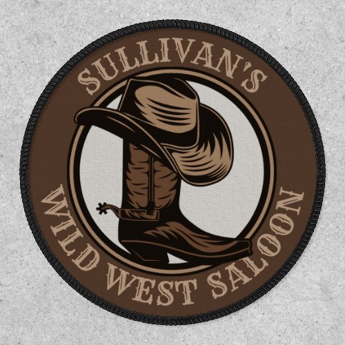 Personalized Wild West Saloon Western Cowboy Boots Patch