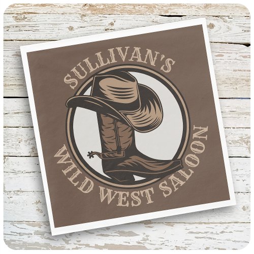 Personalized Wild West Saloon Western Cowboy  Napkins