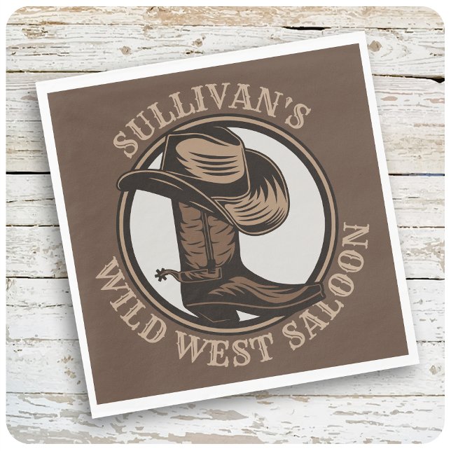 Personalized Wild West Saloon Western Cowboy  Napkins (Creator Uploaded)