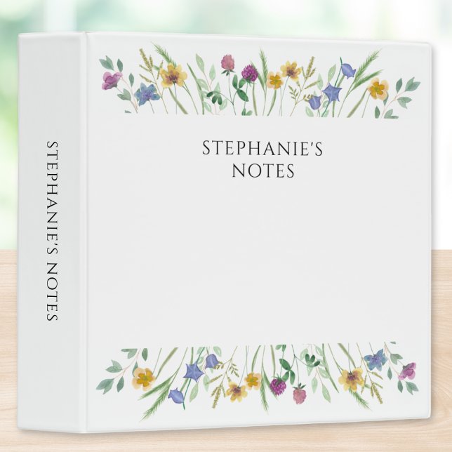 Personalized Wildflower 3 Ring Binder (Creator Uploaded)