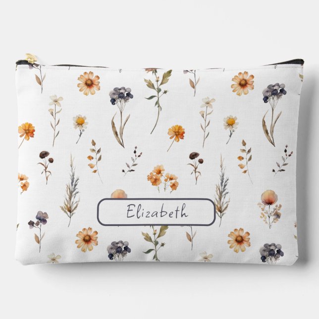Personalized Wildflower Accessory Pouch (Front)