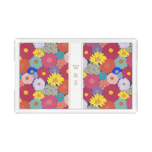 Personalized WildFlower Acrylic Tray