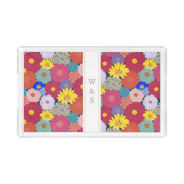 Personalized WildFlower Acrylic Tray (Front)