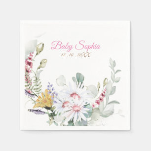Personalized Wildflower Baby in Bloom Baby Napkins