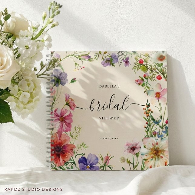 Personalized Wildflower Bridal Shower Guest Notebook (Creator Uploaded)