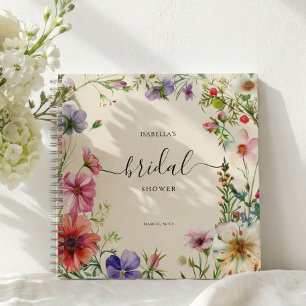 Personalized Wildflower Bridal Shower Guest Notebook