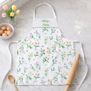 Personalized Wildflower Butterfly Garden Apron