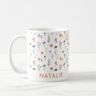 Personalized Wildflower Coffee Mug