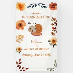 Personalized wildflower decorations 1st birthday banner