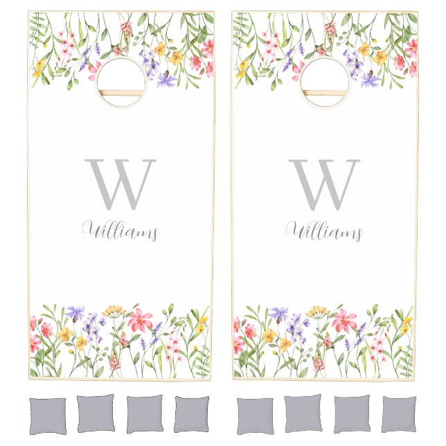 Personalized Wildflower Floral  Cornhole Set (Set)