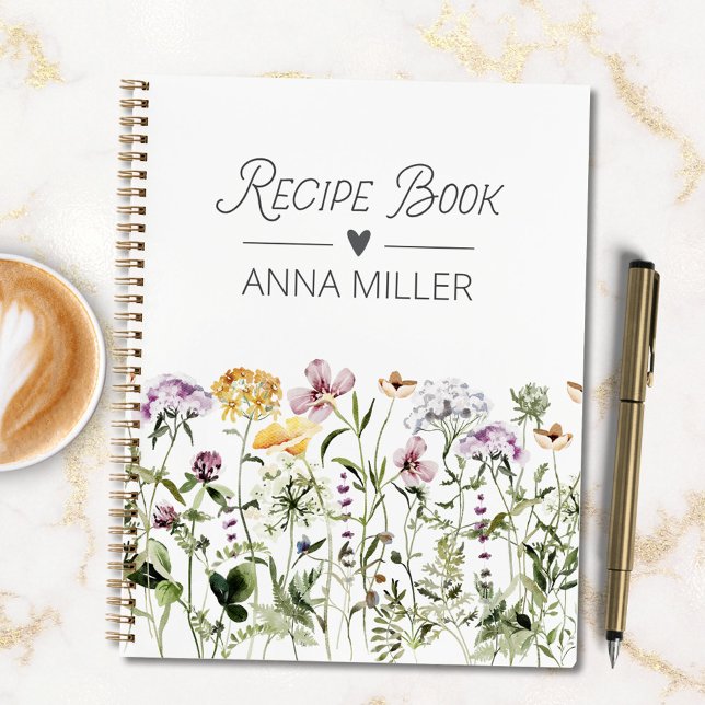 Personalized Wildflower Floral Garden Recipe Book (In situ)