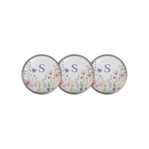 Personalized Wildflower Floral Golf Ball Marker