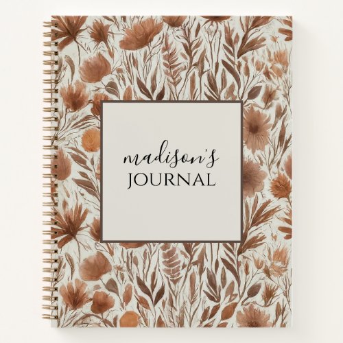 Personalized Wildflower Journal Notebook