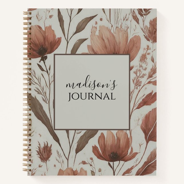 Personalized Wildflower Journal Notebook (Front)