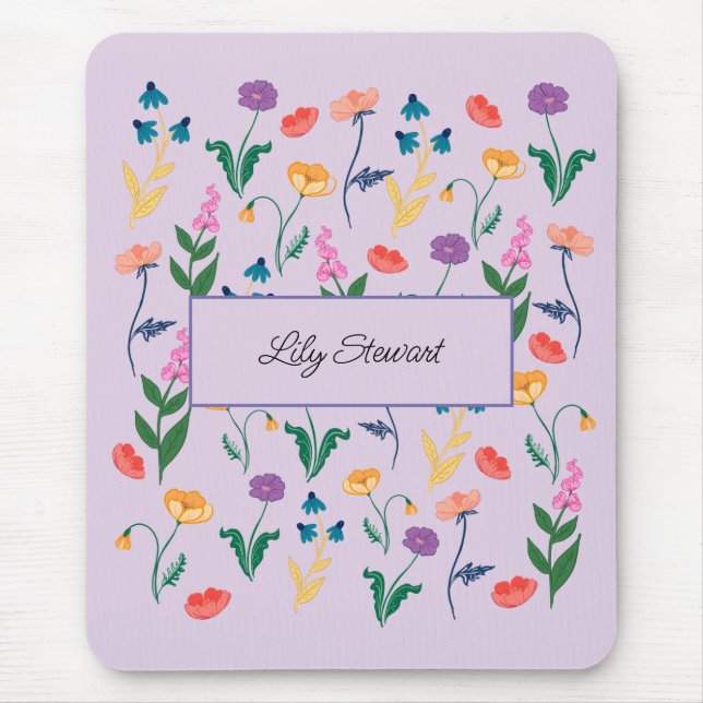  Personalized Wildflower Lavender Mousepad (Front)