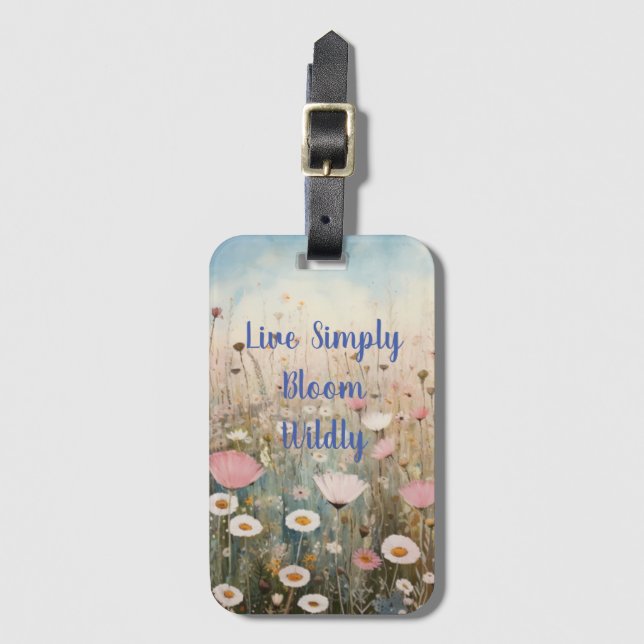 Personalized Wildflower Luggage Tag (Front Vertical)
