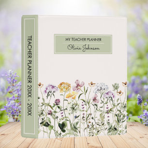 Personalized Wildflower Modern Floral Garden Mini Binder