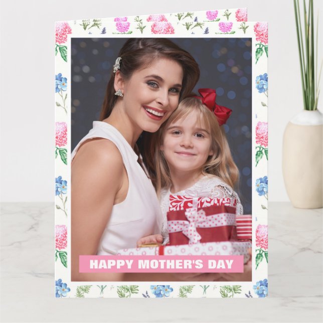 Personalized Wildflower Mom Mother's Day Photo Card (Front)