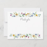 Personalized Wildflower Note Card