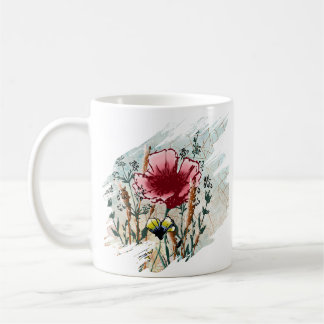 Personalized Wildflower Paint Splatter Coffee Mug