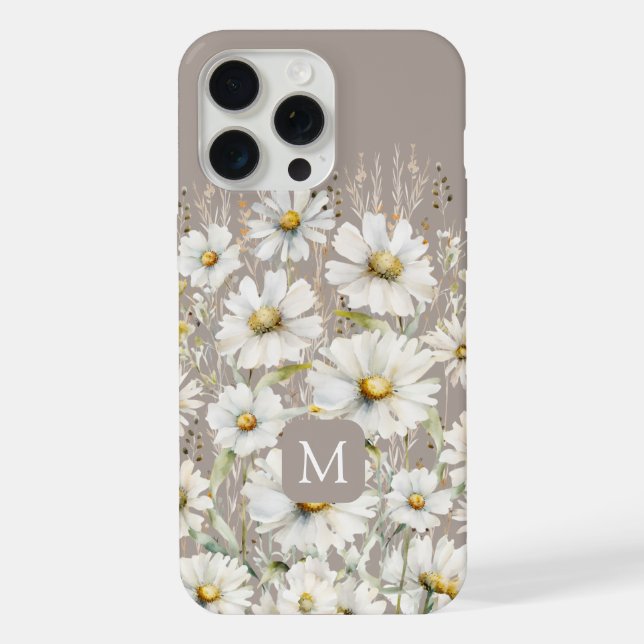 Personalized Wildflower Pattern on Beige Iphone Case (Back)