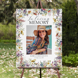Personalized Wildflower Photo Memorial Welcome Foam Board