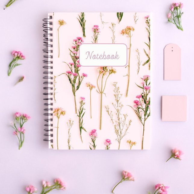 Personalized Wildflower Pink Spiral Notebook (Creator Uploaded)