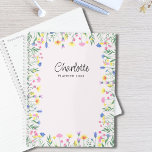 Personalized Wildflower Planner<br><div class="desc">This pretty pink planner is decorated with delicate hand-drawn wildflowers in pastel shades. Easily customizable with your name, year. Use the Design Tool to change the text size, style, or color or delete the quote section. You won't find this exact image from other designers as we create our artwork. Original...</div>